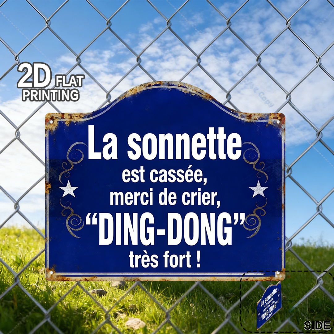 TEMU Panneau décoratif en bois plat 2D, 1 pièce, thème "Sonnette " française vintage, décoration murale, cadeau de pendaison de crémaillère, cadeau