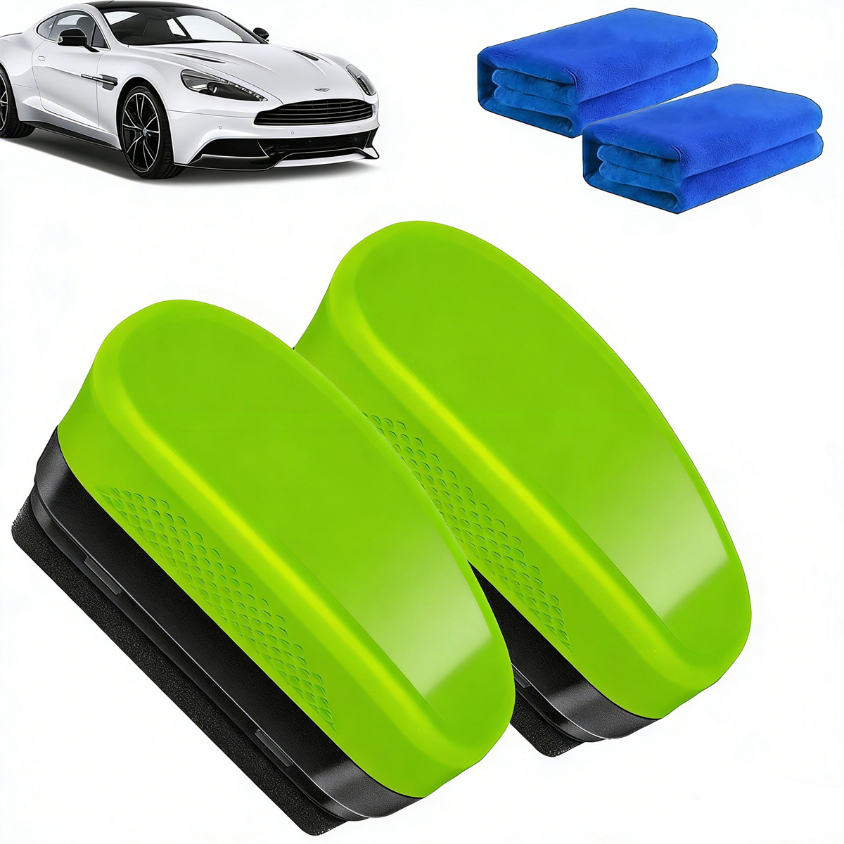 Image of 2-part Car Oil Film Brush Set Windshield Wiper Brushes Reusable Oil Film Brushes Brushes