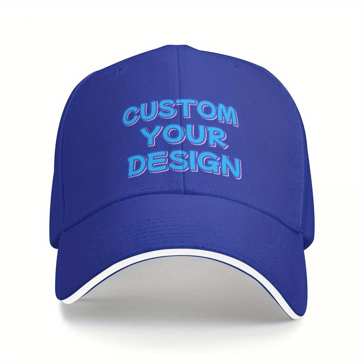 TEMU [home Relaxation] Customizable Baseball Cap With Your Own Image/text/logo - Adjustable Street Style Trucker Hat, Polyester, For , Baseball Cap
