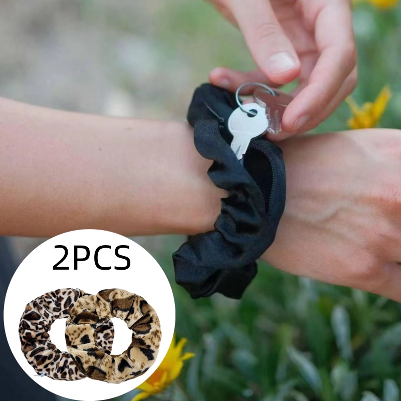 TEMU 2pcs Wristlet Zipper Pouches, Portable Mini Bags For Travel, Outdoor Activities And Running To Hold Small Essentials. Stretchable Zipper Design,