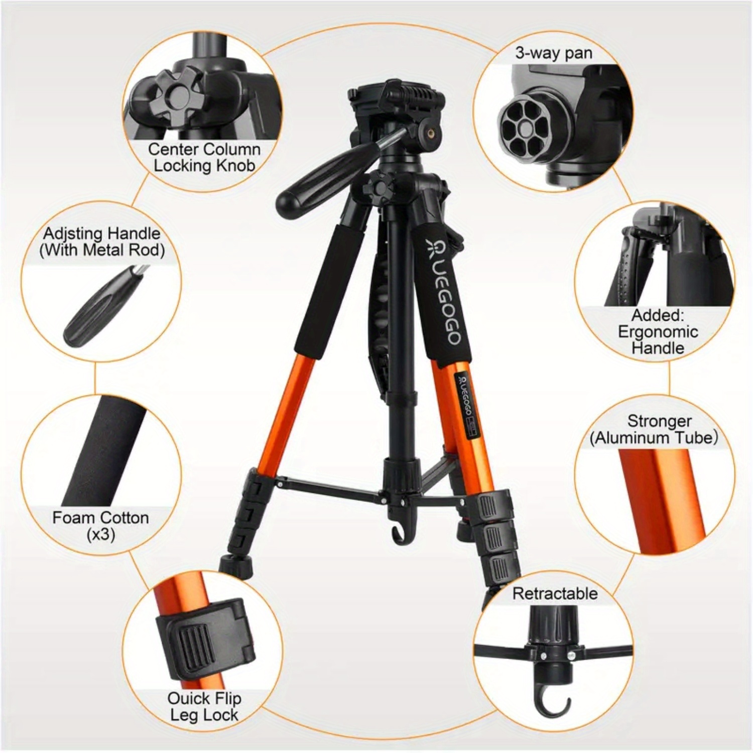 aluminum tripod 74 heavy duty camera stand tote bag Temu