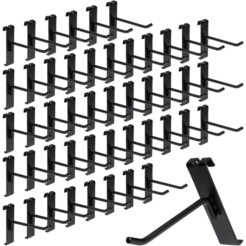 60 pack grid wall display hooks metal   accessories for retail stores trade shows art and craft displays black 4 inch utility hooks