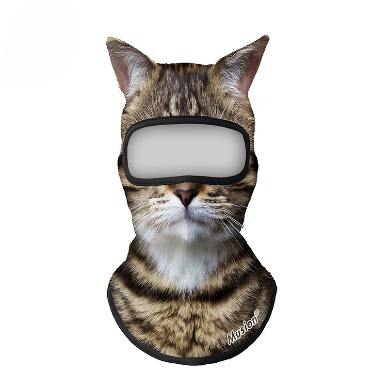 Halloween Quick Drying Cat Head Cover Funny Animal Breathable Dustproof Full Face Mask Windproof For Cycling And Cosplay