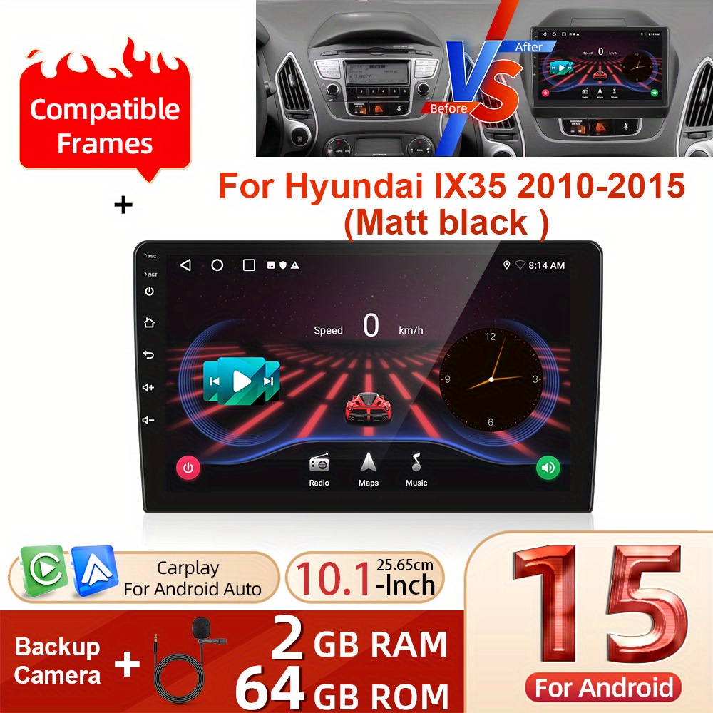 Image of [2+64g] Double Din 15 Car Stereo Radio For 2010-2015 (frame Included) With And Auto - 10.1 Inch Car In-dash Navigation Gps Units - Dsp, Eq, , Wifi, Swc, Without Battery