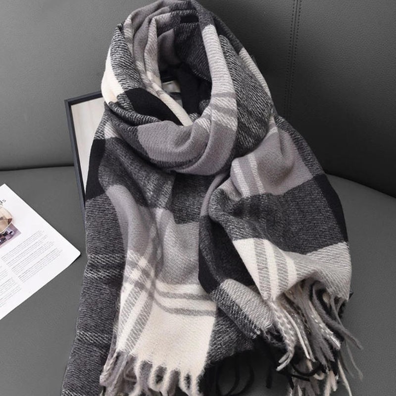 TEMU 1pc Cashmere Blend Scarf | Women Shawl Winter Warm Long Soft Wool Wrap Pashmina, Wool, Boho Style, Hand Wash Or
