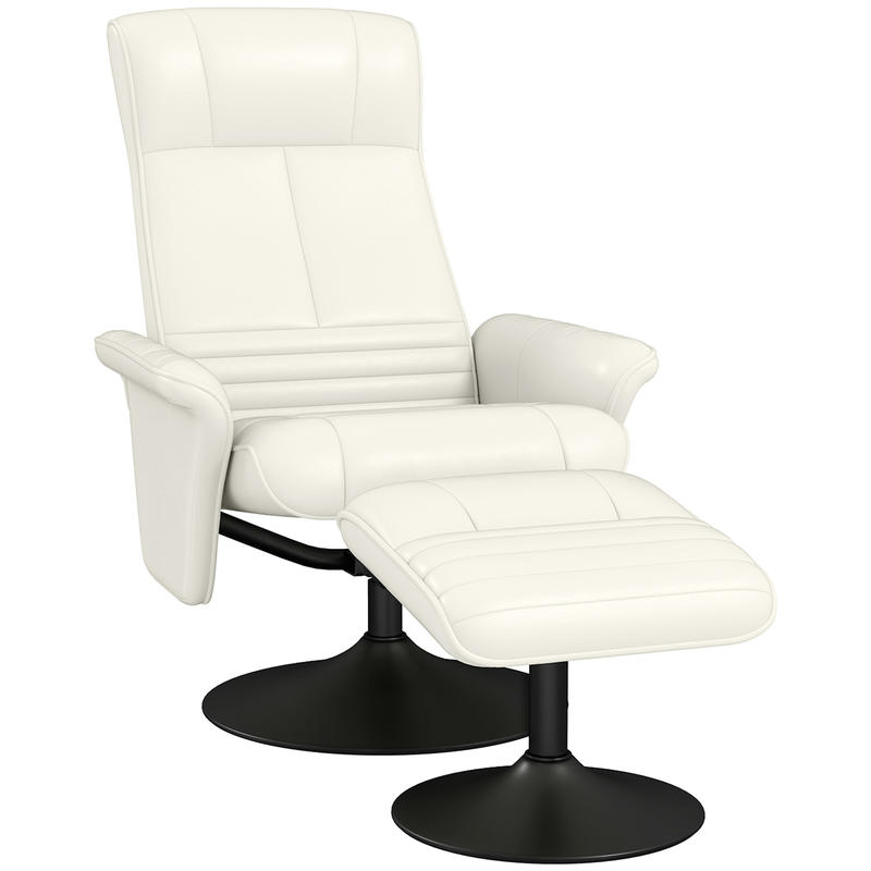 TEMU Relaxing Armchair, Tv Chair With Stool, Ergonomic, Microfiber Optics, Up To 150 Kg, Cream