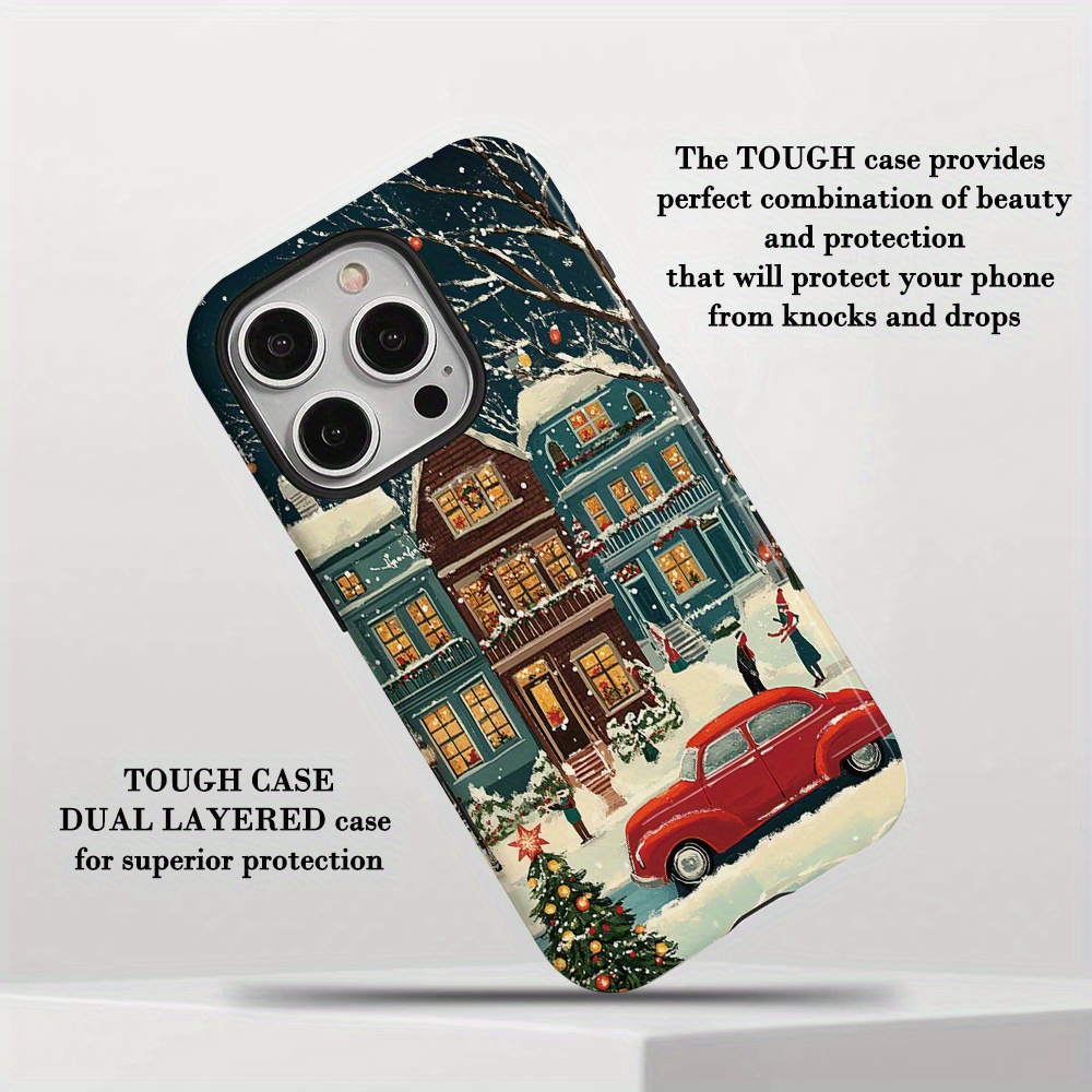 TEMU Phone Case: Winter Holiday Christmas -one Film Case, Tough, Dual Layered Case For Superior Protection, Durable, Drop-proof, For Iphone 17 16e 16