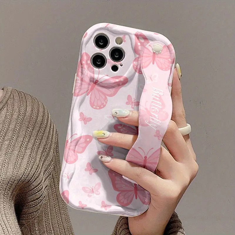 phone case   patterned phone case with a strap offers a   experience while the creamy strap case adds a touch of sweet   to your phone compatible with   and samsung devices