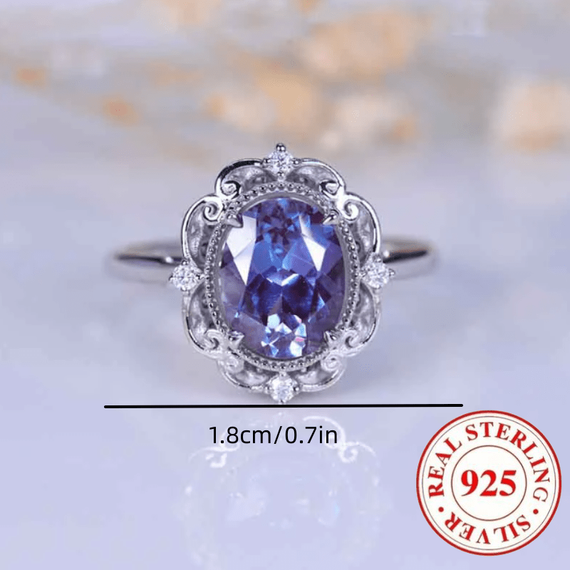 925 Silver Rhinestone Women's Party Ring