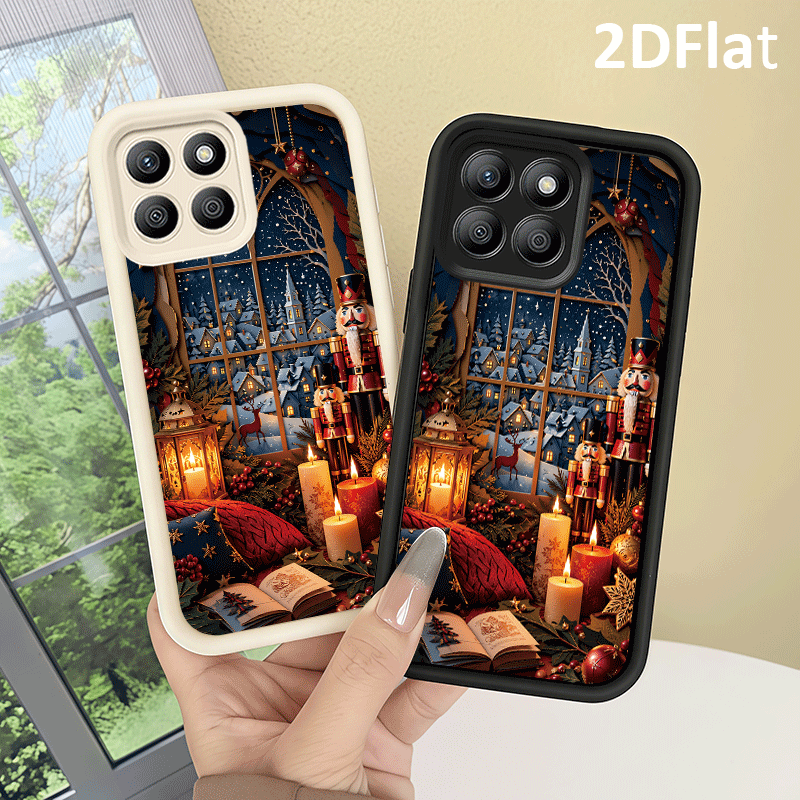 Artikelbild handyhülle: 2d-flache weihnachtsfensterszene-handyhülle, passend für honor x5/ /x5b/x5 /x6/x6b/x7/x7a/x7b/x7c/x8/x8a/x8b/x8c/x9a/x9b/x9c/200/200 pro/200 lite/200 smart/400/400 pro/400 lite, 2d-flach