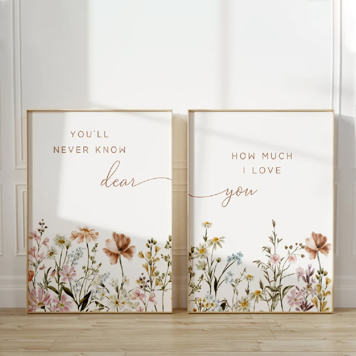 TEMU 2pcs Set, Vintage Posters, Boho, Nursery Wall Art, Nursry Decor, Botanical Print, Floral Nursery Art, Girl Nursery Decor, Baby Shower, Housewarming Gift, Unframed