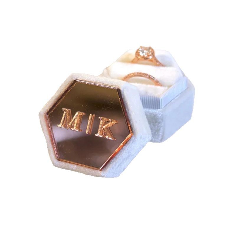 Customizable Hexagonal Velvet Jewelry Box