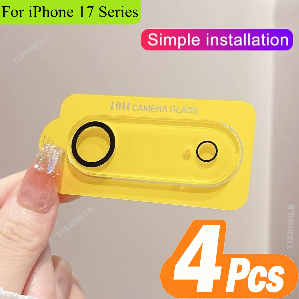 TEMU Set Of 4 Tempered Glass Protectors For Camera Lenses, Compatible With For Iphone 13/14/15/16/17 Plus/pro/pro Max/16e/for Iphone Air Series,