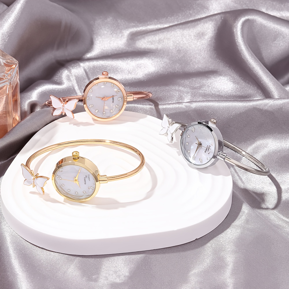 1pc Minimalist Ladies' Watch, Featuring a Classic Round Dial with a Clean Surface and Butterfly Decoration—a Perfect Gift for Family and Friends: Birthday Present/back-to-school Season/Halloween/daily Wear. No Box Included. A Stylish Back-to-school