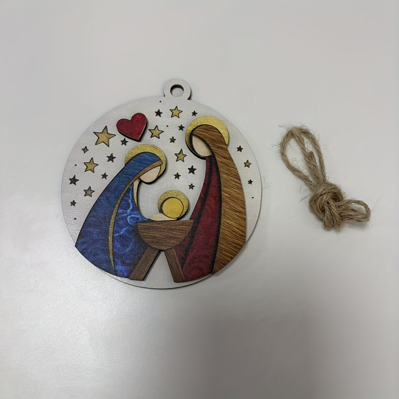 TEMU Adorno Navideño 2D Colgante de Madera, Adorno de de , Decoración Religiosa. Decoración para Árbol de Navidad, Adornos Navideños