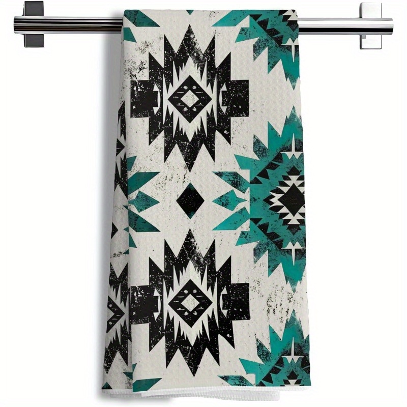 

Aztec Towel - 18x26 Inch, Modern Polyester Dish & Hand Towel For Western Decor, Machine Washable