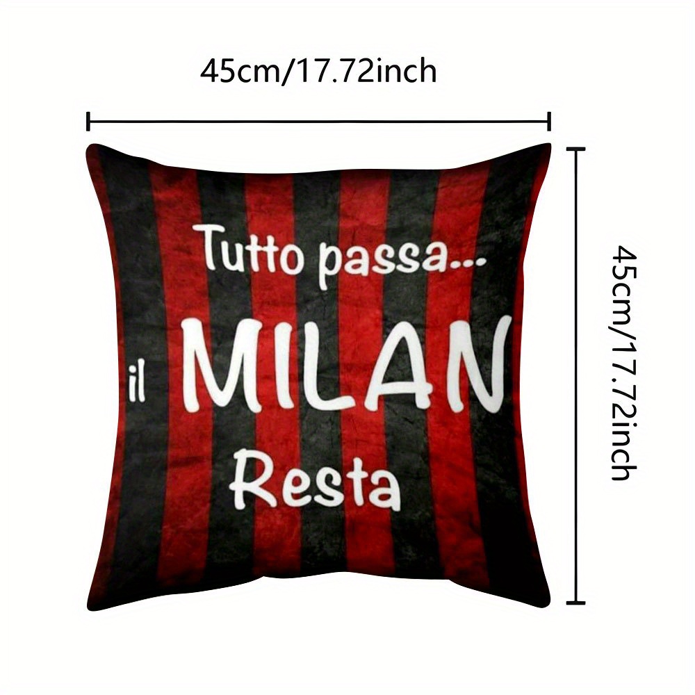 TEMU 1pc -themed Decorative Pillowcase, Size 45.72x45.72 Cm - Modern Polyester Cushion Cover With Zipper Closure, Perfect For Enhancing Your Living
