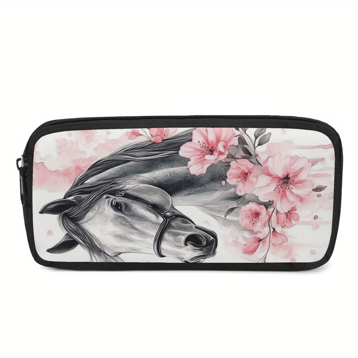 TEMU Étui à Crayons Grande Motif - Design Aquarelle Élégant, Tissu Durable pour Stylos, et Crayons de Couleur - Pochette Rangement Fournitures