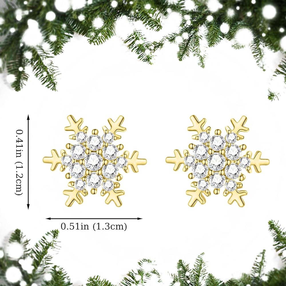 Exquisite Synthetic Zirconia Snowflake Stud Earrings