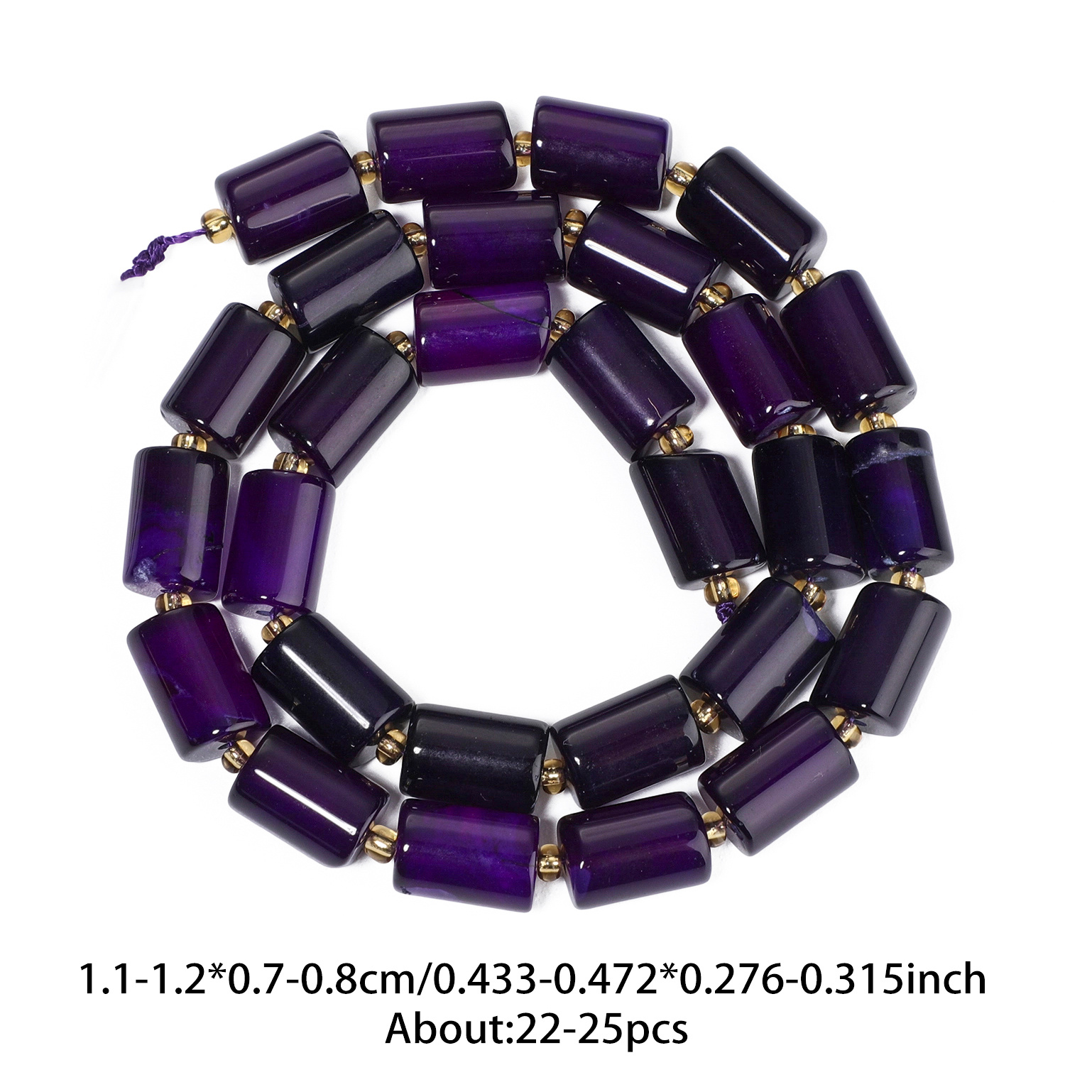 TEMU 8x12mm Natural Purple Cylindrical Agate Beads - Cylindrical Genuine Beads Suitable For Making, Bracelets, Necklaces, Earrings, Handicrafts,