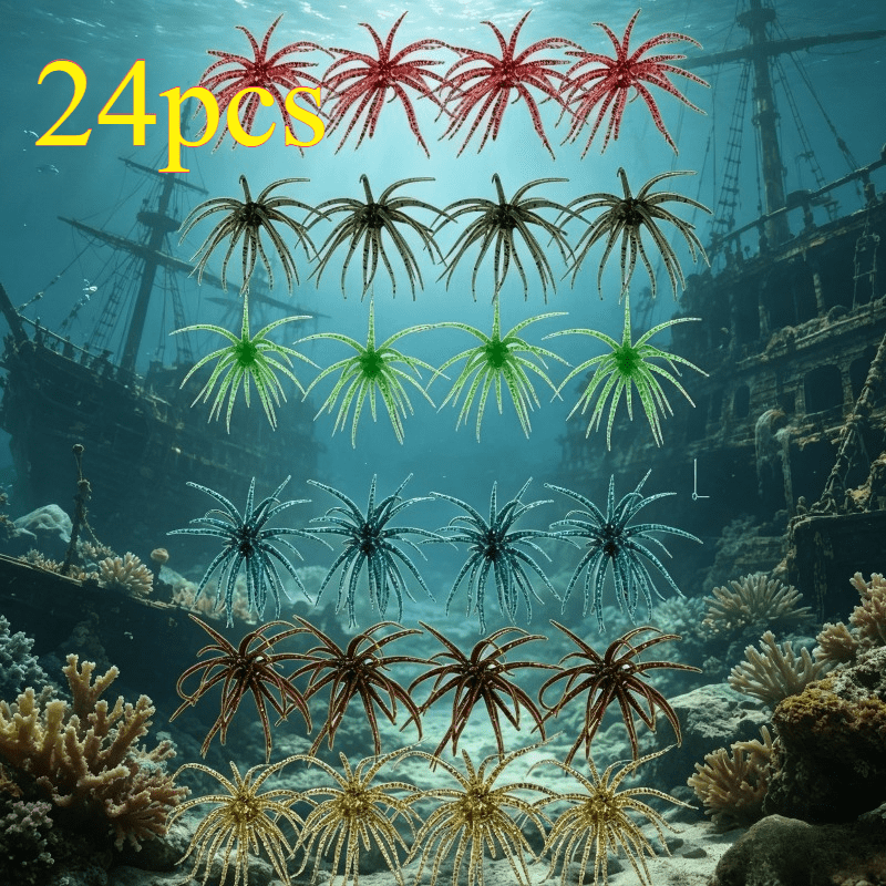 TEMU 24-pack Spherical Fishing Lures, Suitable For , Trout, Pike, Tuna, Mackerel - Minnow Lures, Realistic Action, Universal For Freshwater And
