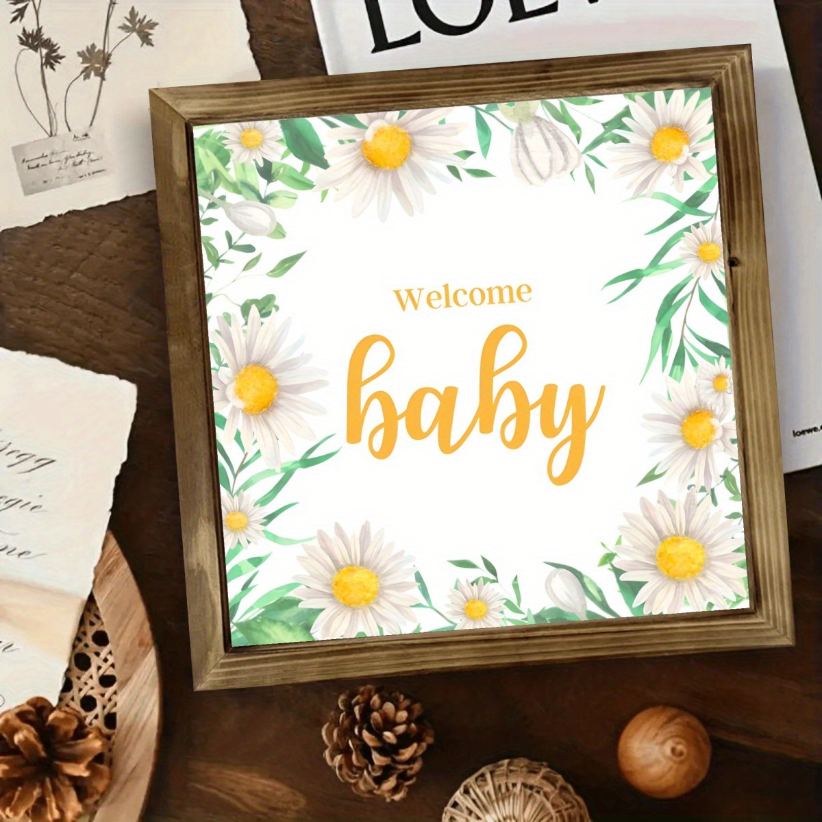 Girl Woodland Baby Shower Welcome Sign, Personalized Baby