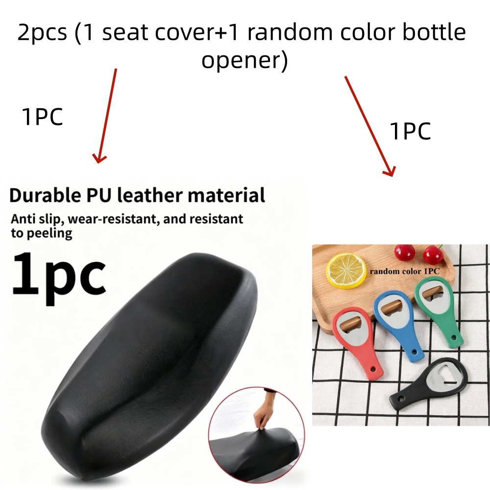 TEMU Set pezzi (1 coprisedile + 1 apribottiglie a casuale) - Coprisedile per moto migliorato - Pelle PU ad elasticit�, design e resistente all'usura,