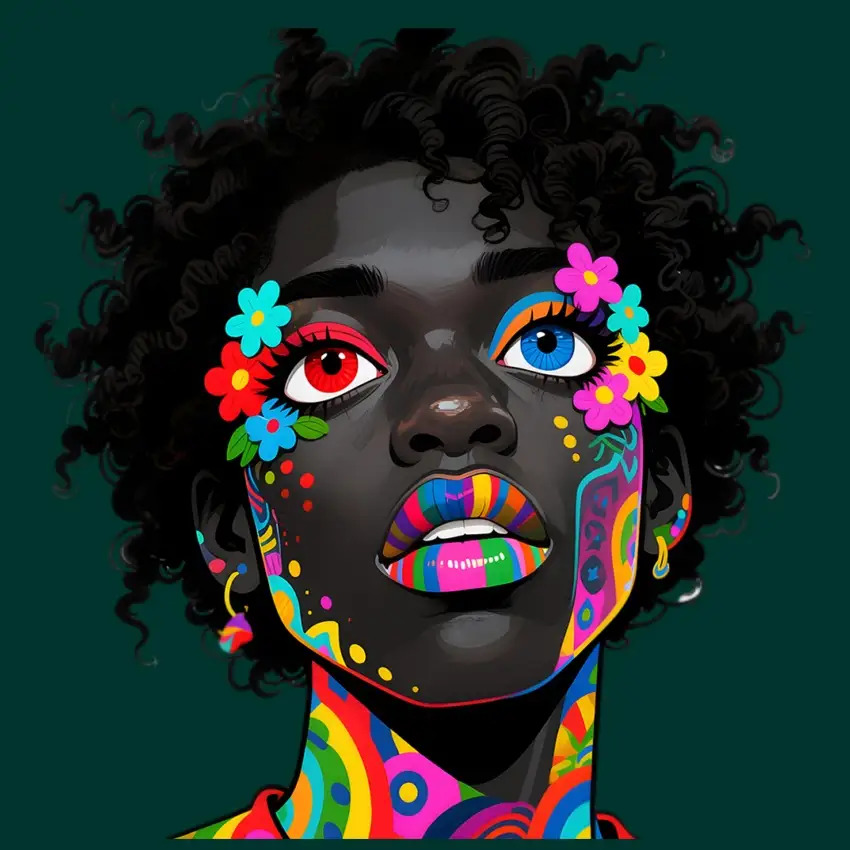 TEMU 1pc An 11-inch Heat Transfer Sticker For Juneteenth Featuring The "" Design, Showcasing A Colorful Afro Hairstyle. This Patch Is Easy To Apply