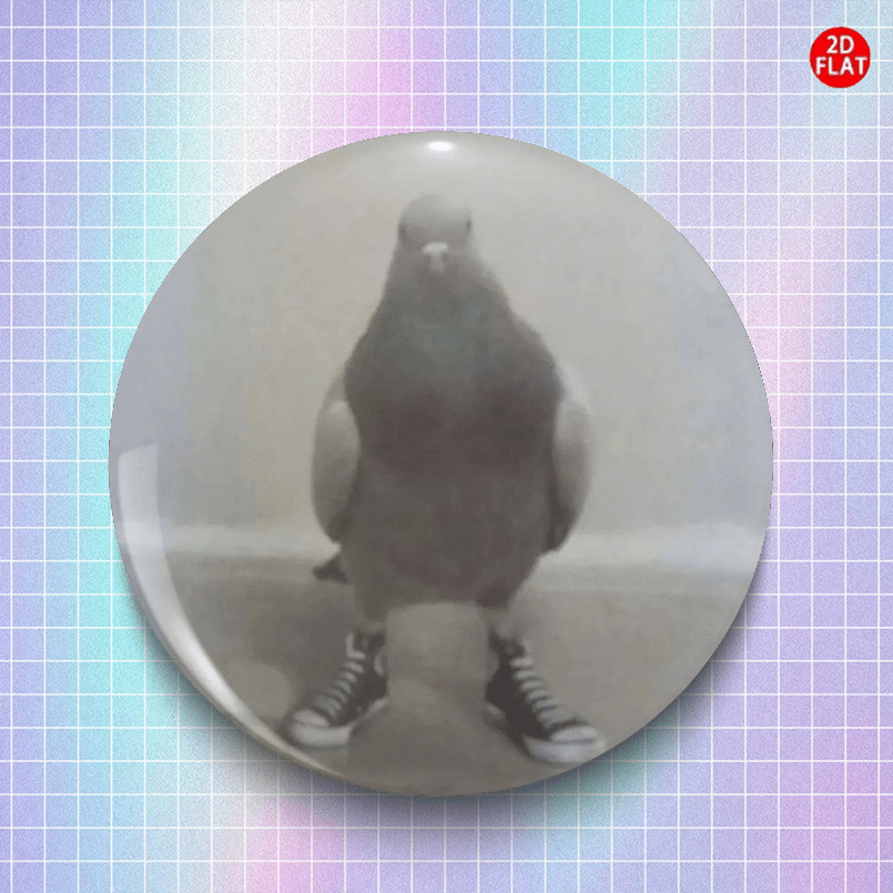 TEMU 2D Plat, Pigeon 2026 Nieuwste Cartoon Anime Plastic /Broche/Badge 2D PLAT, Geschikt voor Kleine Accessoires zoals Kleding, Hoeden, Rugzakken —