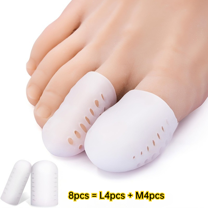 TEMU 8pcs Silicone Toe Caps | Toe Protection Sleeve - Sporty Style