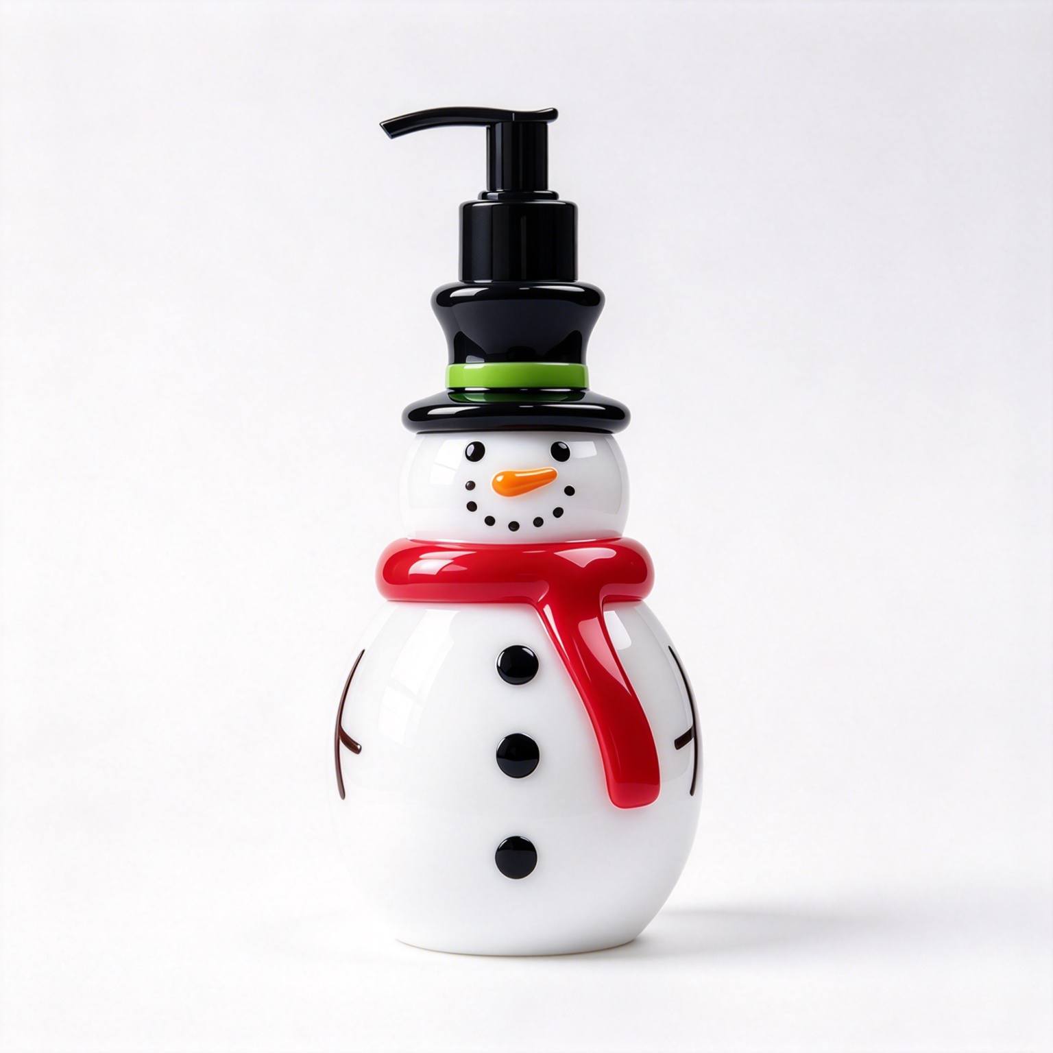 TEMU Distributeur de savon de fêtes – Motif de neige, distributeur de savon manuel rechargeable en plastique pour décoration de Noël, flacon à pompe