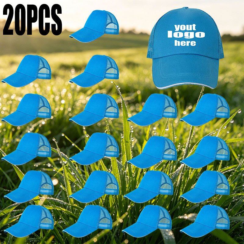 20pcs Personalized Custom Baseball Caps with DIY Logo