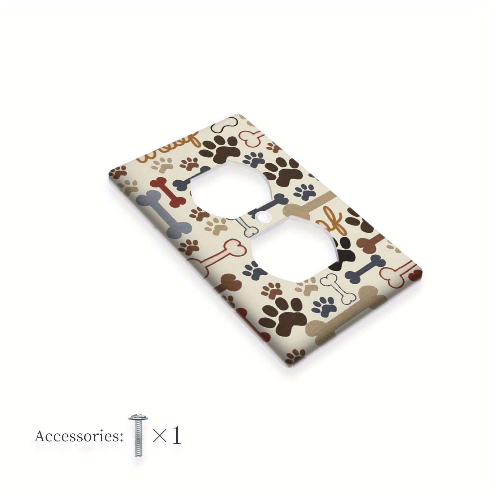 TEMU 1pc Dog Print Decorative Outlet Cover - 1-gang -gang Light Switch Wall Plate, , No Wiring Needed - Perfect For Farmhouse Country Bedroom Decor,