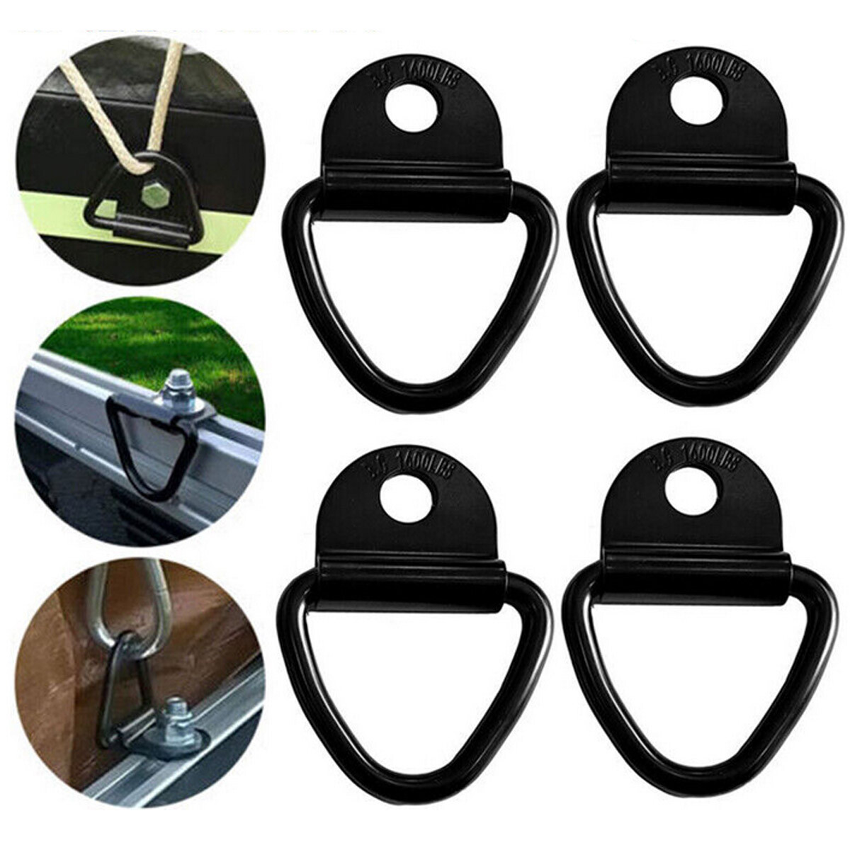 TEMU 4pcs Heavy-duty V- Tie Down Anchors - Stainless Trailer Lashing Hooks With - Anchor Points For, Trailer, Rv,, Motorcycle, - Strap & Attachment