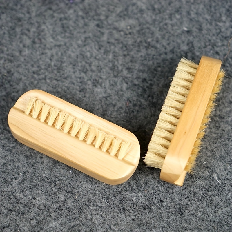 2pcs Double-Sided Nail Brush with Wood Handle