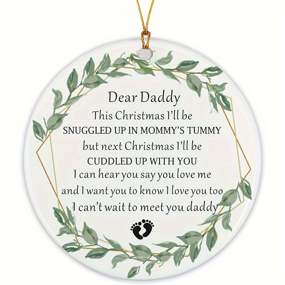 acrylic   christmas ornament for new dads 1pc pregnancy announcement hanging tree decoration first christmas daddy to be gift   message details 1