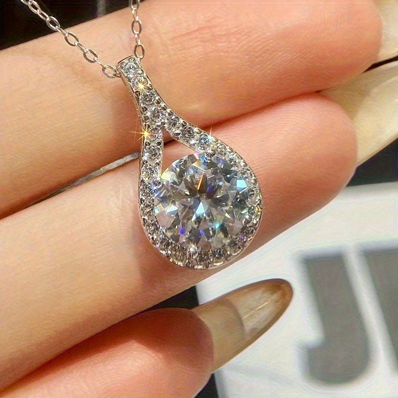 Moissanite S925 Silver Pendant Necklace — Gift Choice