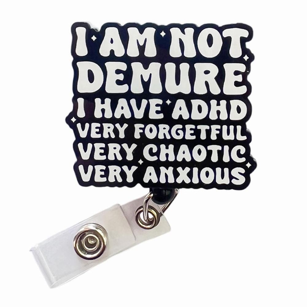 

1pc Humorous Retractable Badge Holder With "i Am Not " Quote - Acrylic Nurse & Doctor Lanyard Clip, Cute Cartoon Design For Hospital & Office