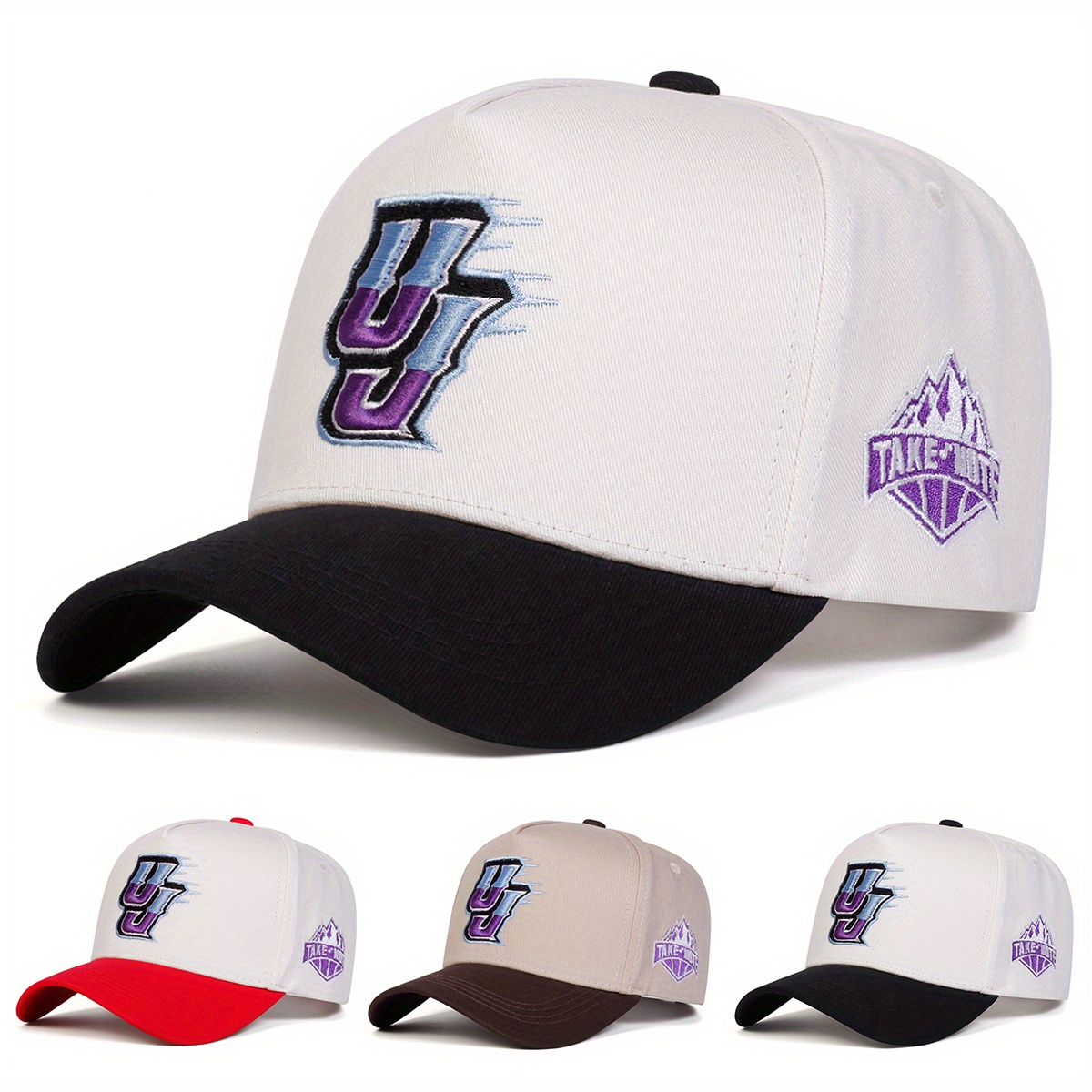 TEMU 1 Men's Letter U Baseball Cap, Fashion Five-panel Hat, Adjustable Outdoor Casual Cap For Spring, Autumn, Travel, And Beach Vacations