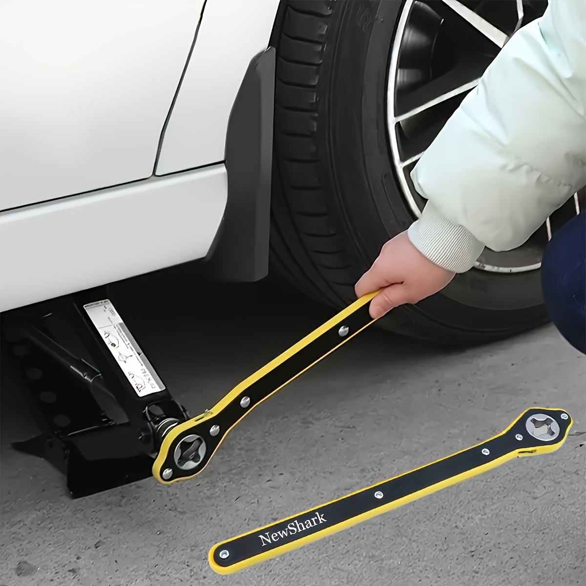 1pc of car jack hand crank a labor saving adjustable wrench universal for cars a portable tool for motorcycles   vehicles and other automobiles a convenient disassembly and assembly tool