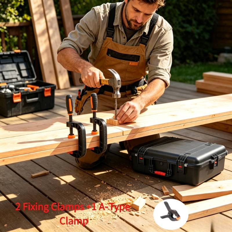 TEMU 3pcs Set, 2 Fixed Clamps & 1 A-type Clamp, Smooth Jaw Strong Holding Clips For Woodworking And Handmade Crafts. Durable Nylon Smooth Jaw For Diy