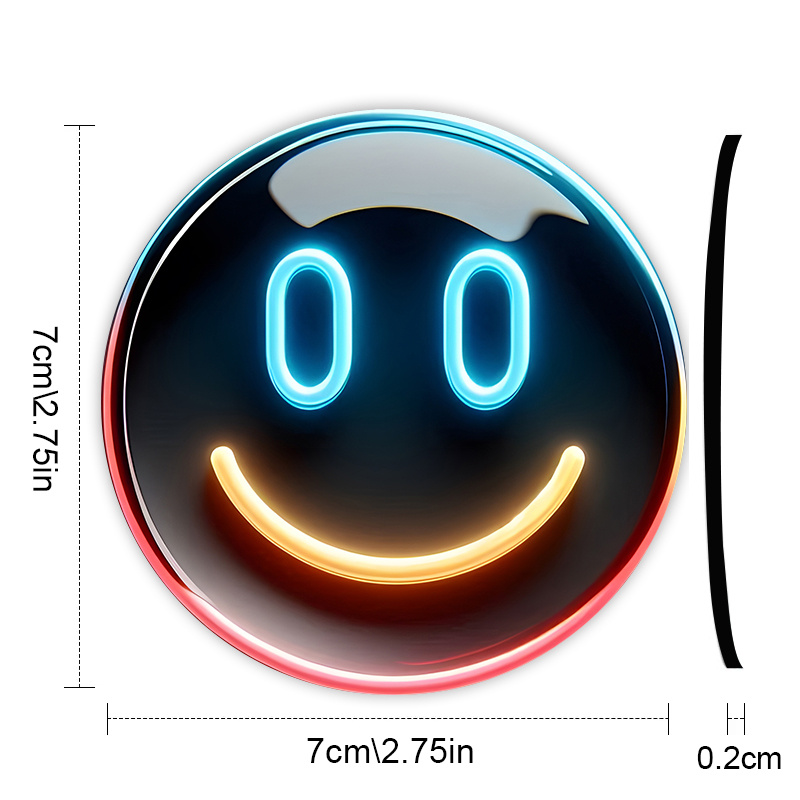 Image of 2pcs, Neon Face Coasters, Durable And Easy To Clean, Universal Car, Home, Office Coasters, Suitable For Relaxing Mood During Long Drives, Office Afternoon , Life Atmosphere, Fun And Color