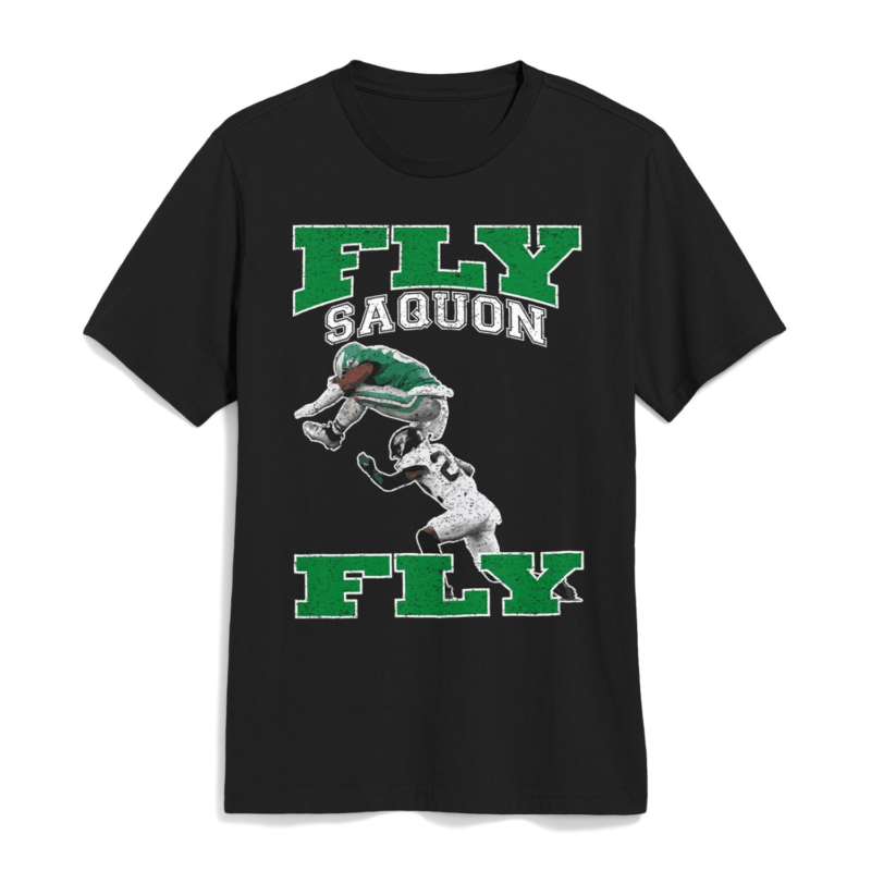 

Men's Cotton T-shirt With Fly Saquon Print - Casual Crew Neck, Short Sleeve, Regular Fit Pullover For All