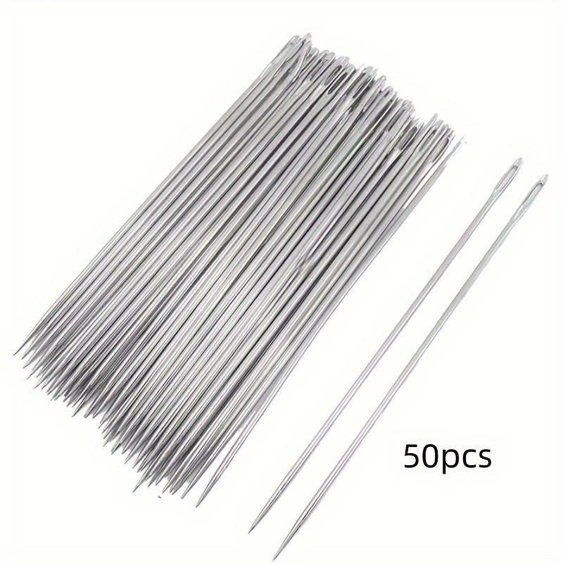 TEMU 50pcs y 100pcs Agujas de Ojo Grande para Costura a , Agujas de Bordado Hechas a , Agujas de Costura, Agujas de Agujero Grande, Agujas para