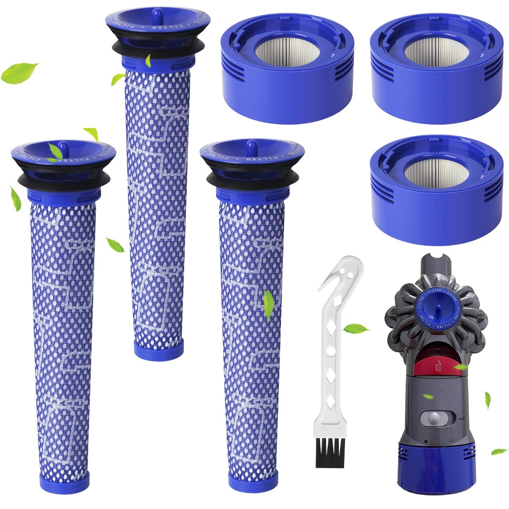 7 Pack Vacuum Filter Replacement Kit, For V7 V8, 3 Post Filters, 3 Pre Filters, 1 Tool