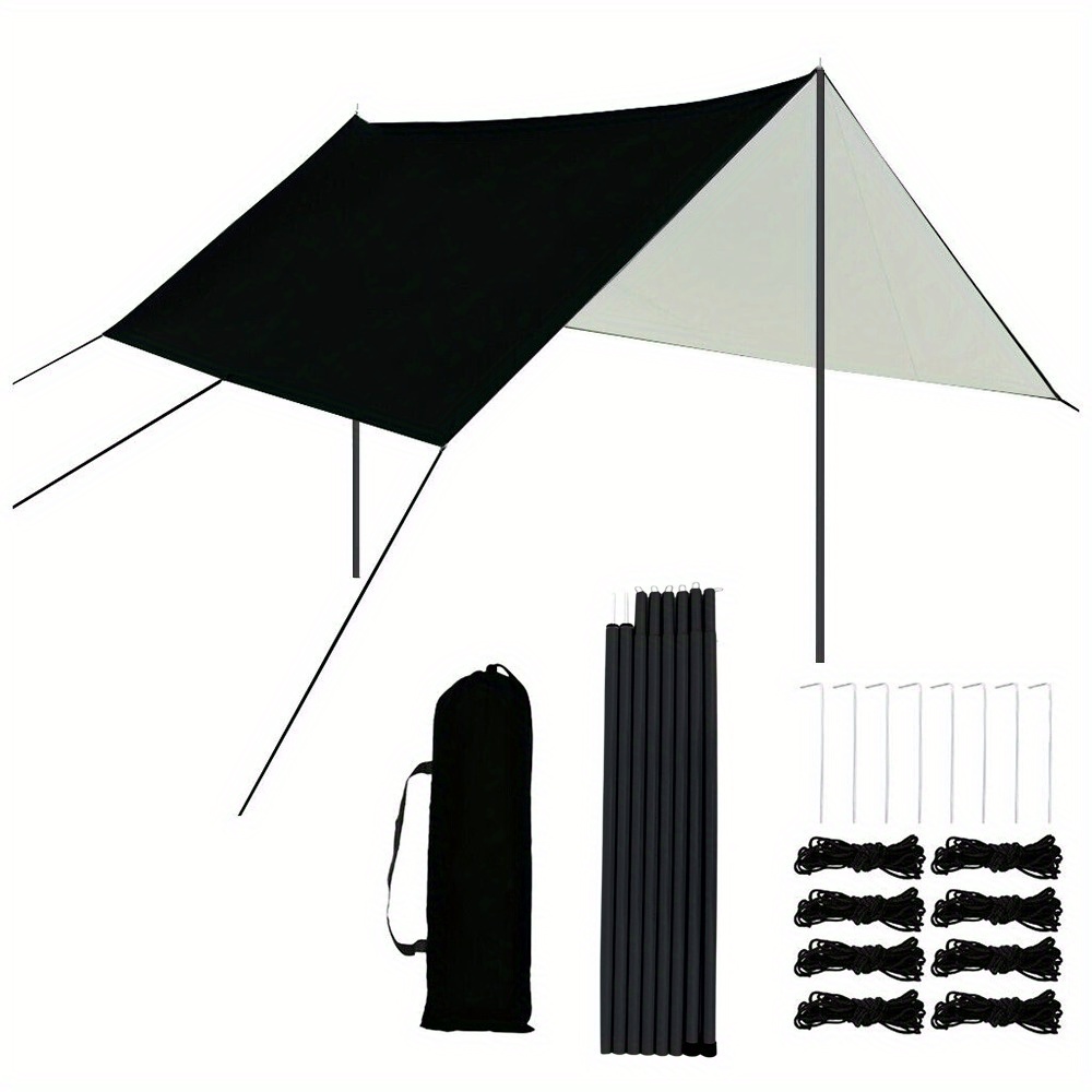 Image of Multifunctional Sunshade Tarpaulin Picnic Mat Awning 300×300cm Foldable Tent Tarpaulin Outdoor Travel Tarpaulin Awning For Camping (3-)