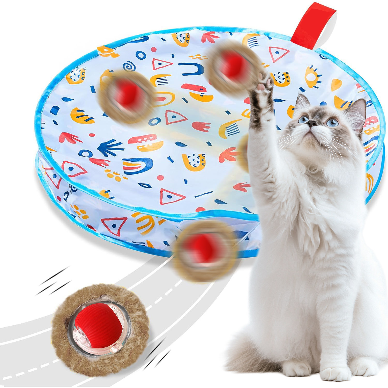 Moving Ball Interactive Cat Activity Mat, Play Mat For Indoor Cats And Kittens, Without Battery