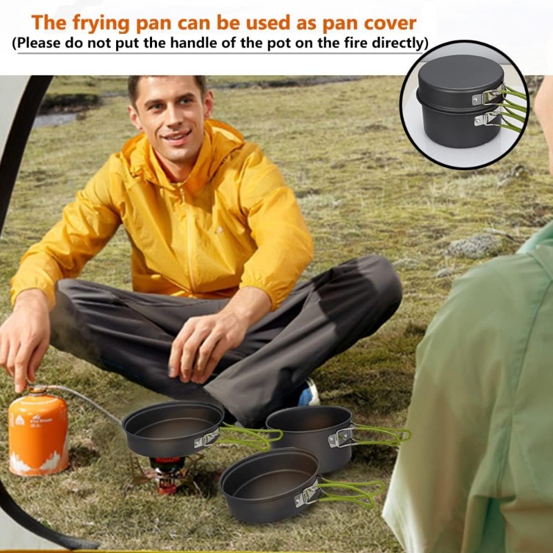 Camping Cookware Set, Pot and Pan Combination for Backpacking