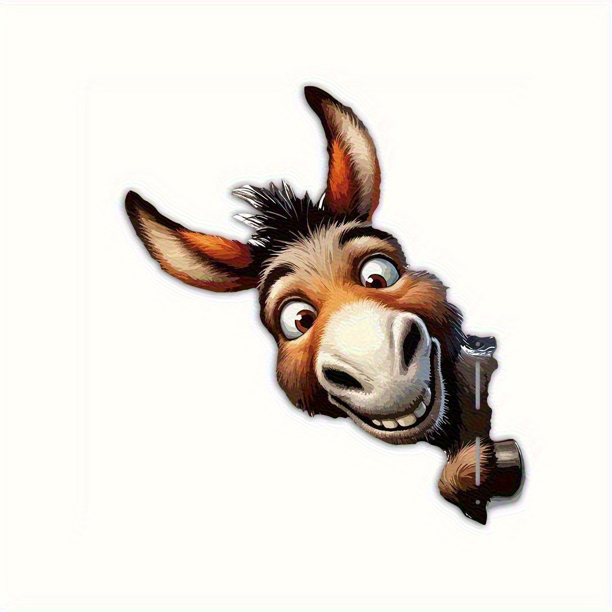 Outdoor Donkey Peeking Decor - Rustic Farmhouse Fence Plank With Wood, Cute Cartoon For Garden,, For Fence Post Or Outdoor Wall Panel