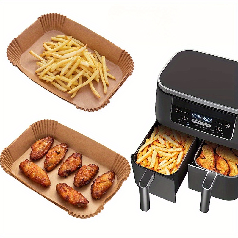 100pcs disposable air fryer liners oil waterproof   rvs   home kitchen supplies party plates air fryer paper pads details 1